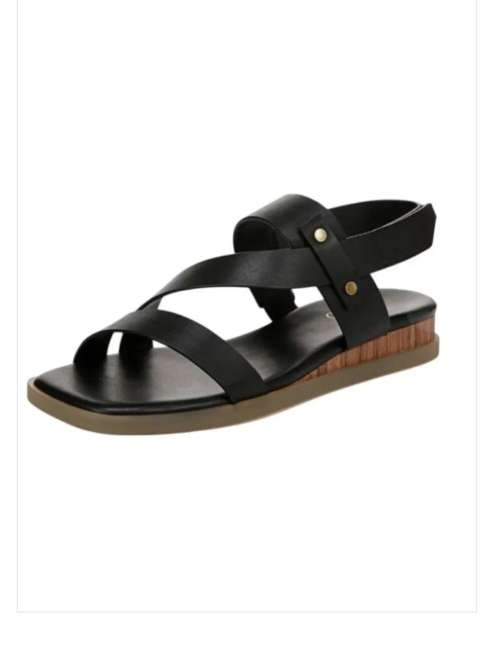 Franco Sarto Black Diego Slingback Sandals Size 6 Low Wedge NWOB